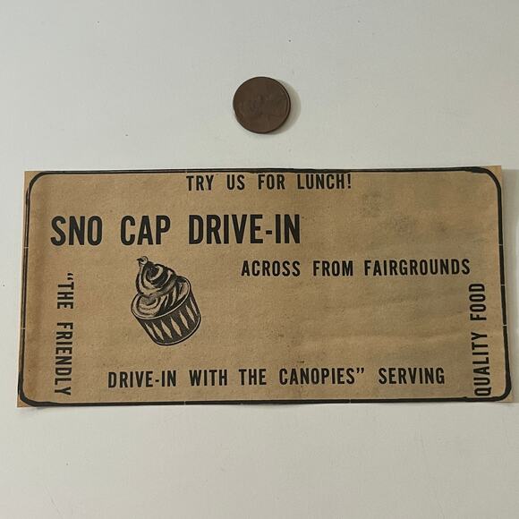 Sno Cap Drive-In Across From Fairgrounds 1972 Oshkosh North High Ad SAH3-8 - Picture 2 of 2